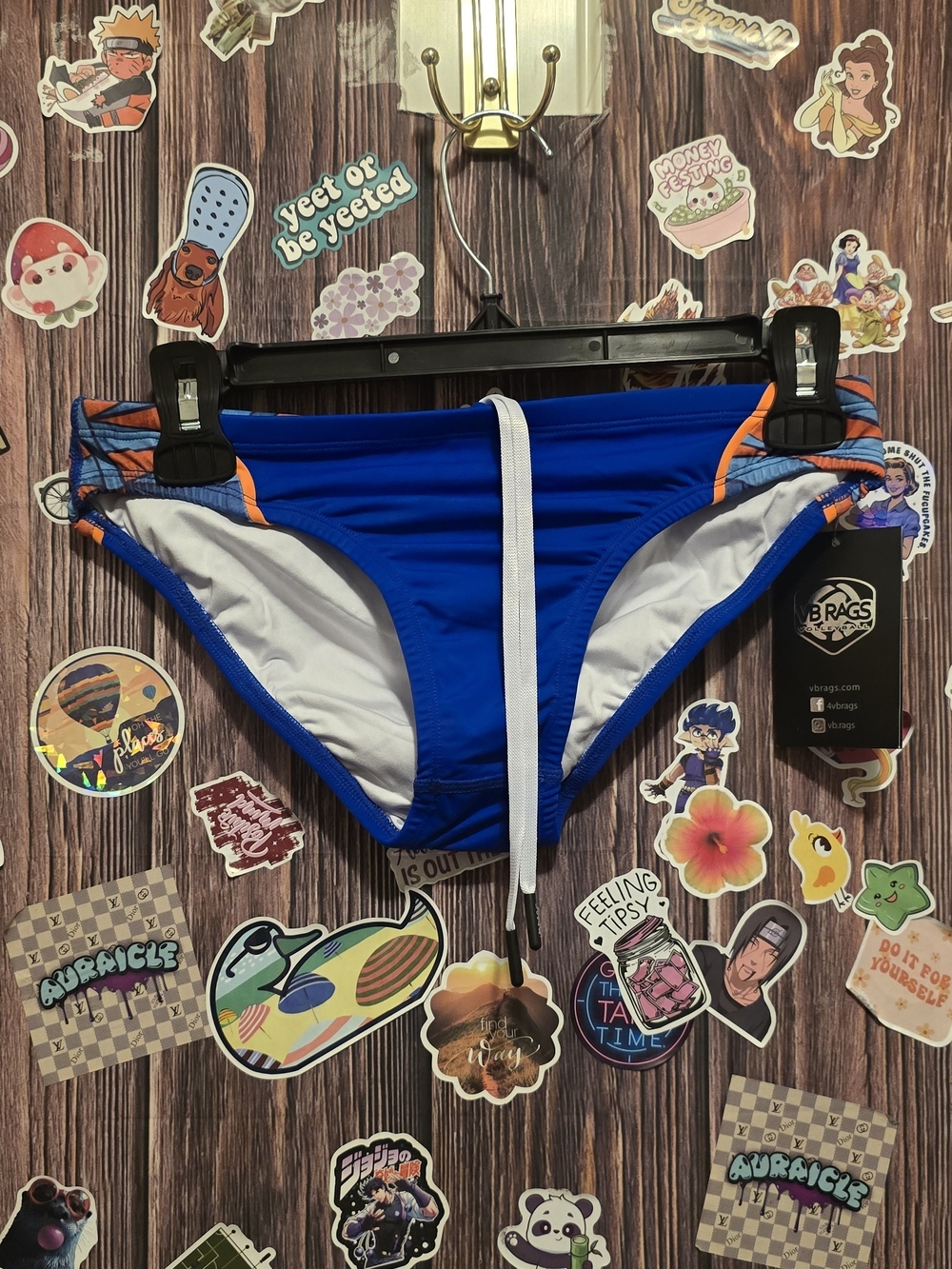 Blue vollyball shorts with Orange Trim
